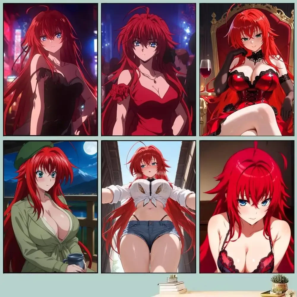 Rias Gremory Posters Self Adhesive Waterproof Ideal For Living Room Bedroom Bar Decoration