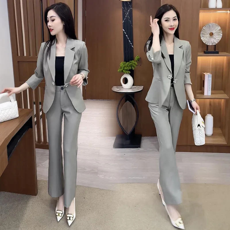 New Spring and Autumn Leisure Suit Women\'s Business Wear Temperament Overall Women\'s Tailored Suit Formal Clothes Work Clothes