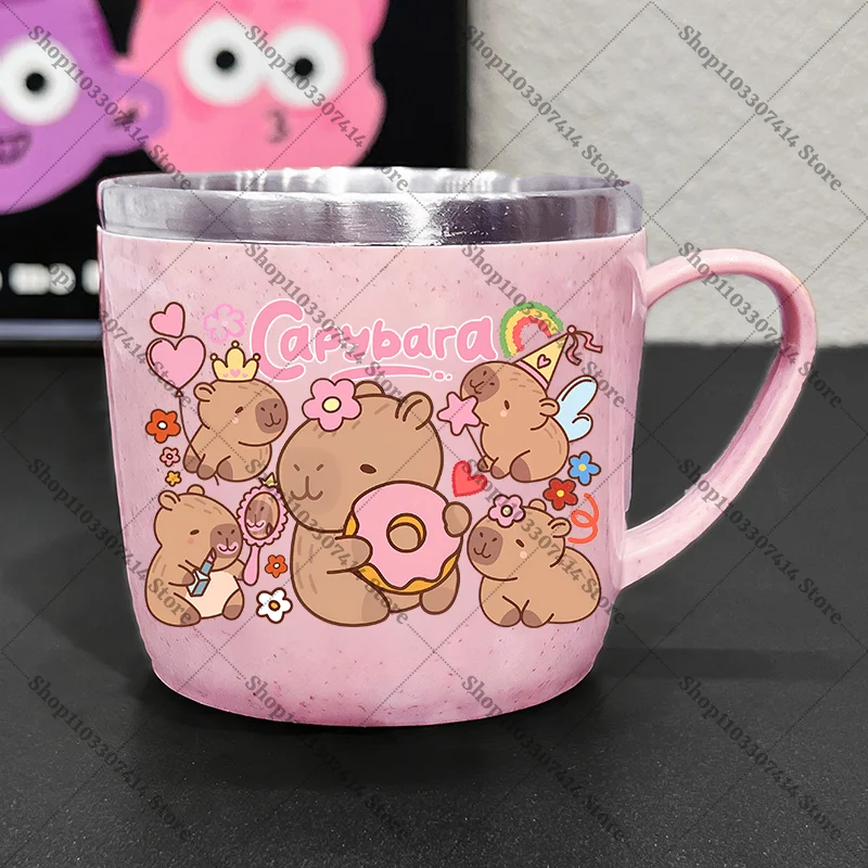 

Capybara Kids Stainless Steel Water Bottle Children Anime Cute Juice Container Mug Boy Girl Cartoon Milk Tea Coffee Cup Gifts