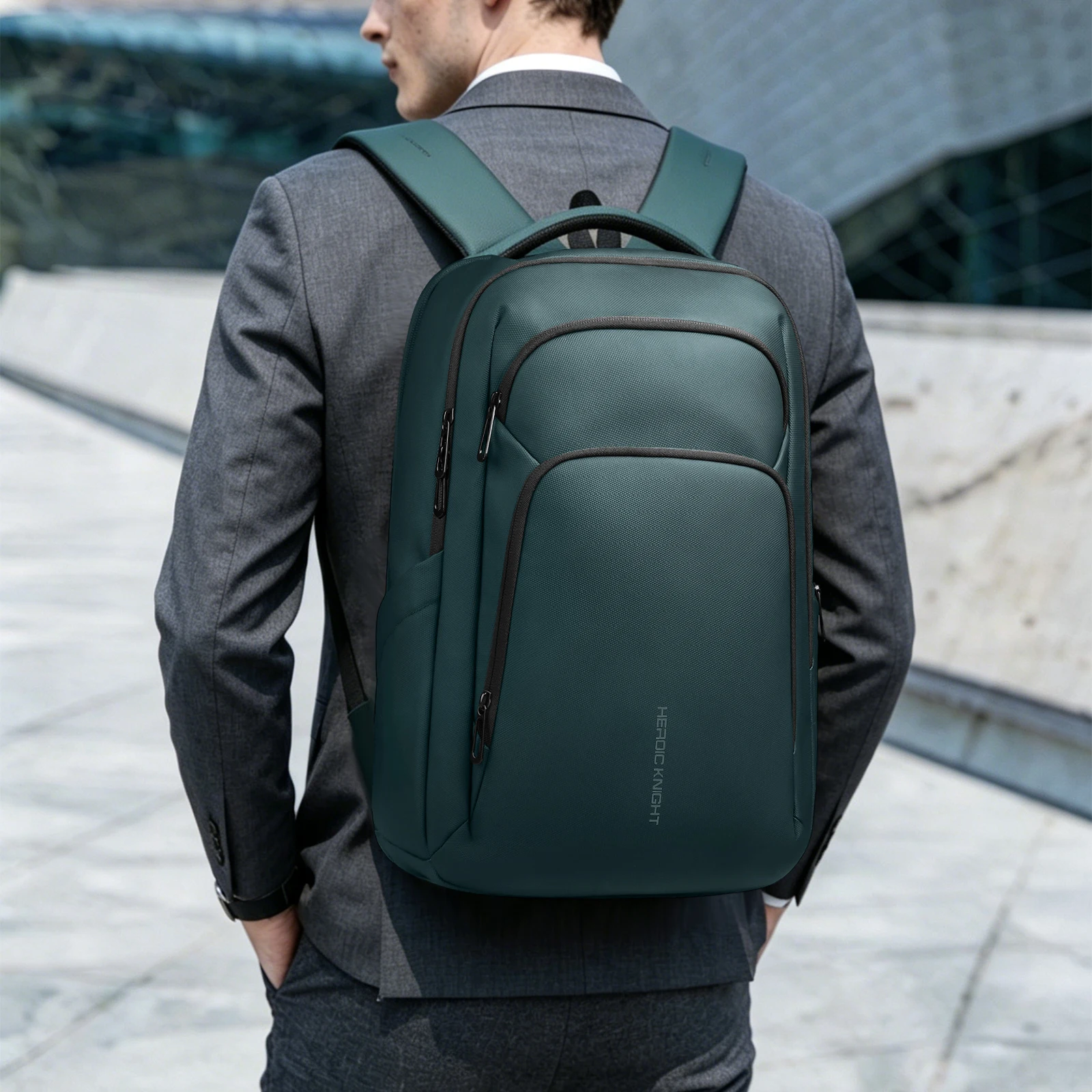 Obrázek 4: Hk-large-capacity cestovní batoh voděodolný pánské brašna s USB nabíjení levý bok lodi brašnářské řemen lehoučké commuter batoh