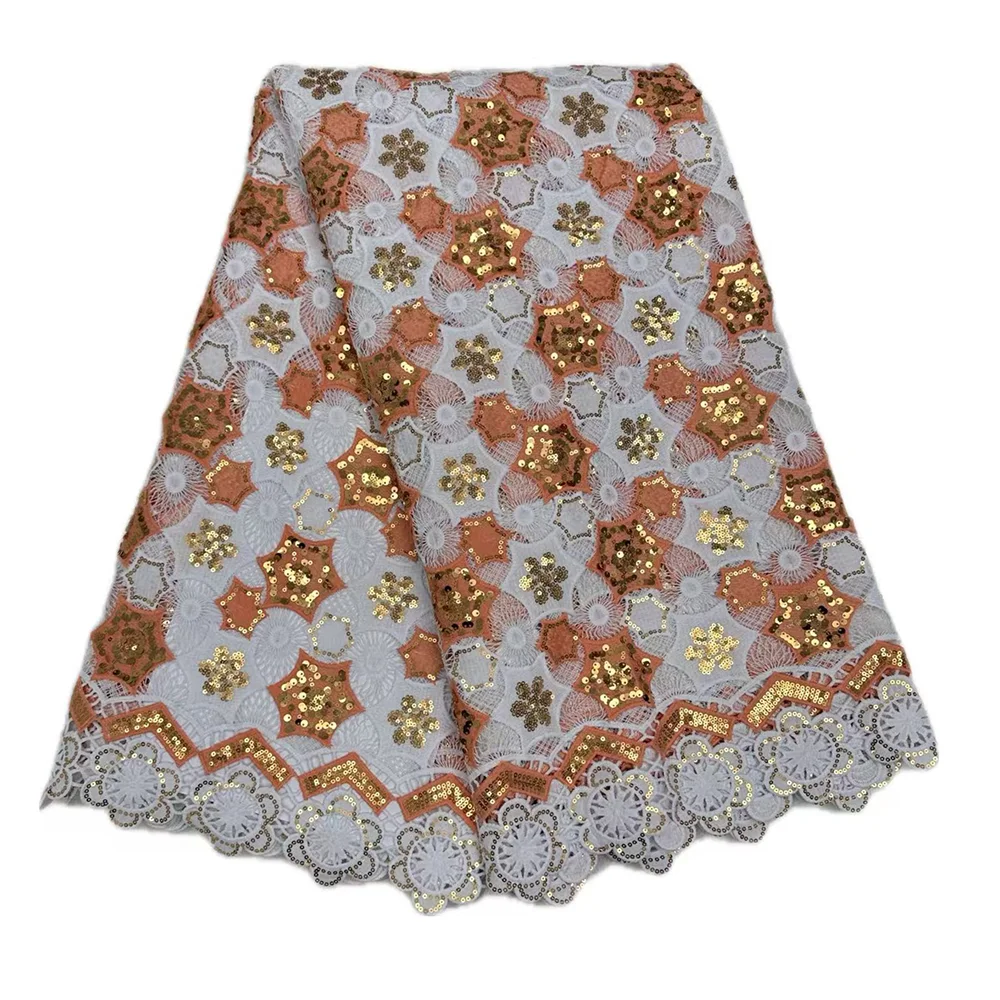 أحدث 2025 الترتر للذوبان في الماء أقمشة الدانتيل عالية الجودة النيجيري الأفريقي جبر الحبل الدانتيل 5 ياردة للنساء فساتين خياطة