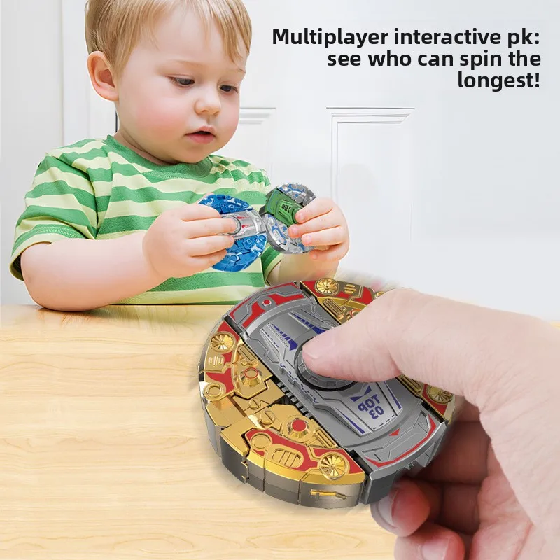 어린이용 변형 피젯 스피너 | 공룡 메카 탱크 로봇 손가락 장난감 | 다중 형태 변형 | 깨지지 않는 조용한 회전