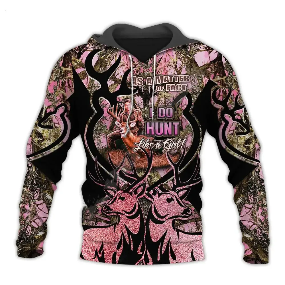 

SpNew Fashion Country Girl Hunter Deer Hunting Animal Camouflag Tattoo Pullover Tracksuit Sweatshirts Men/Women 3D print Hoodies