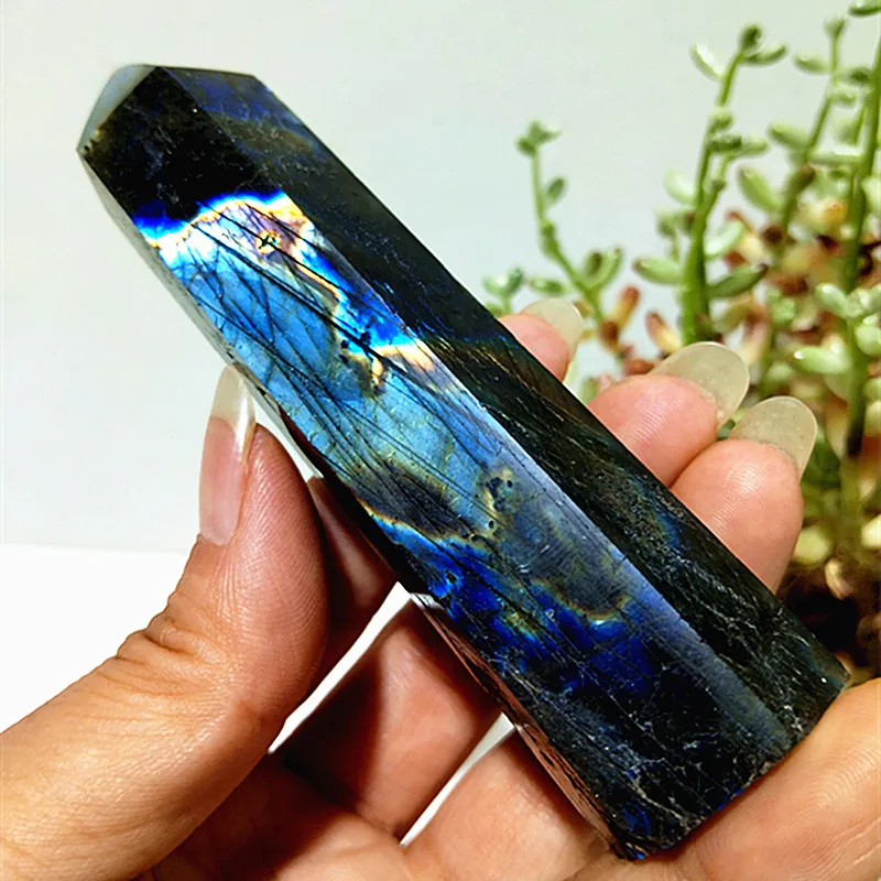 Natural Stone Labradorite CRYSTAL TOWER POINTS Witchcraft Energy Chakra Reiki Feng Shui Crystal Home Decoration