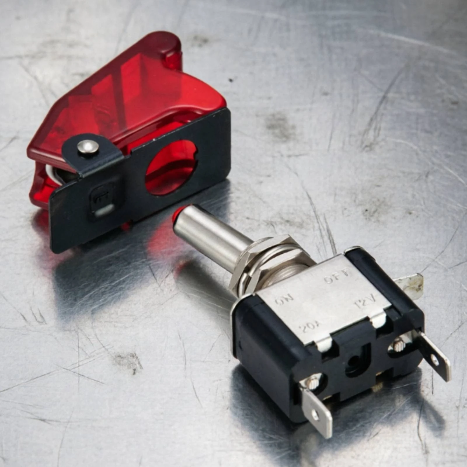 Toggle Switch with Safety Cover on off Toggle Switch with Cover Waterproof Illuminated for Car Enthusiasts, Dashboard