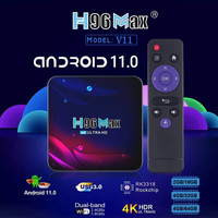 H96 Max V11 Smart TV 4 GB 32 GB Rockchip 3318 4K HD Video BT4.0 Android 11 G10S Voice Remote IPTV