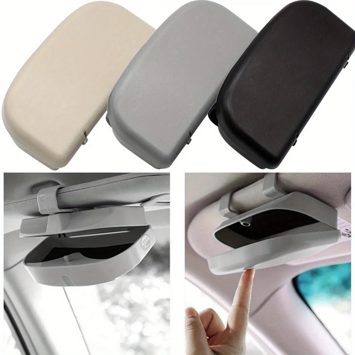 Universal Car Visor Glasses Box, Multifunctional Magnetic Reusable Car Sunglass Holder, Glasses Holder Car Accessories Amagi