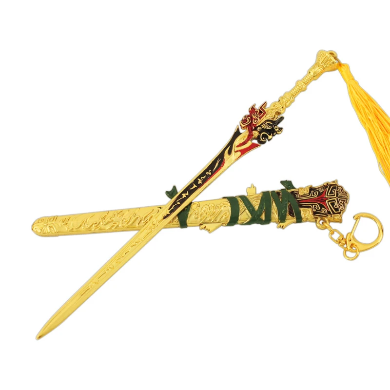22 cm/8,66 pulgadas Naraka Bladepoint juego periférico claro espada larga arma modelo aleación de mano con funda juguete ornamento regalo para niño