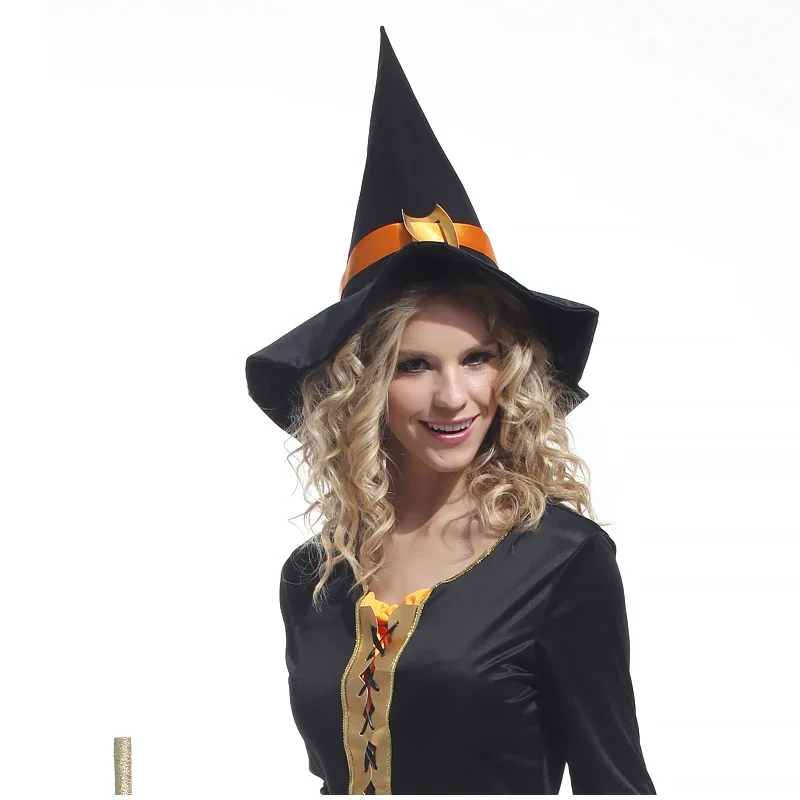 Costumi di Halloween per donne Cappello da strega Scopa Adulto Purim Carnevale Fancy Dress UY5700