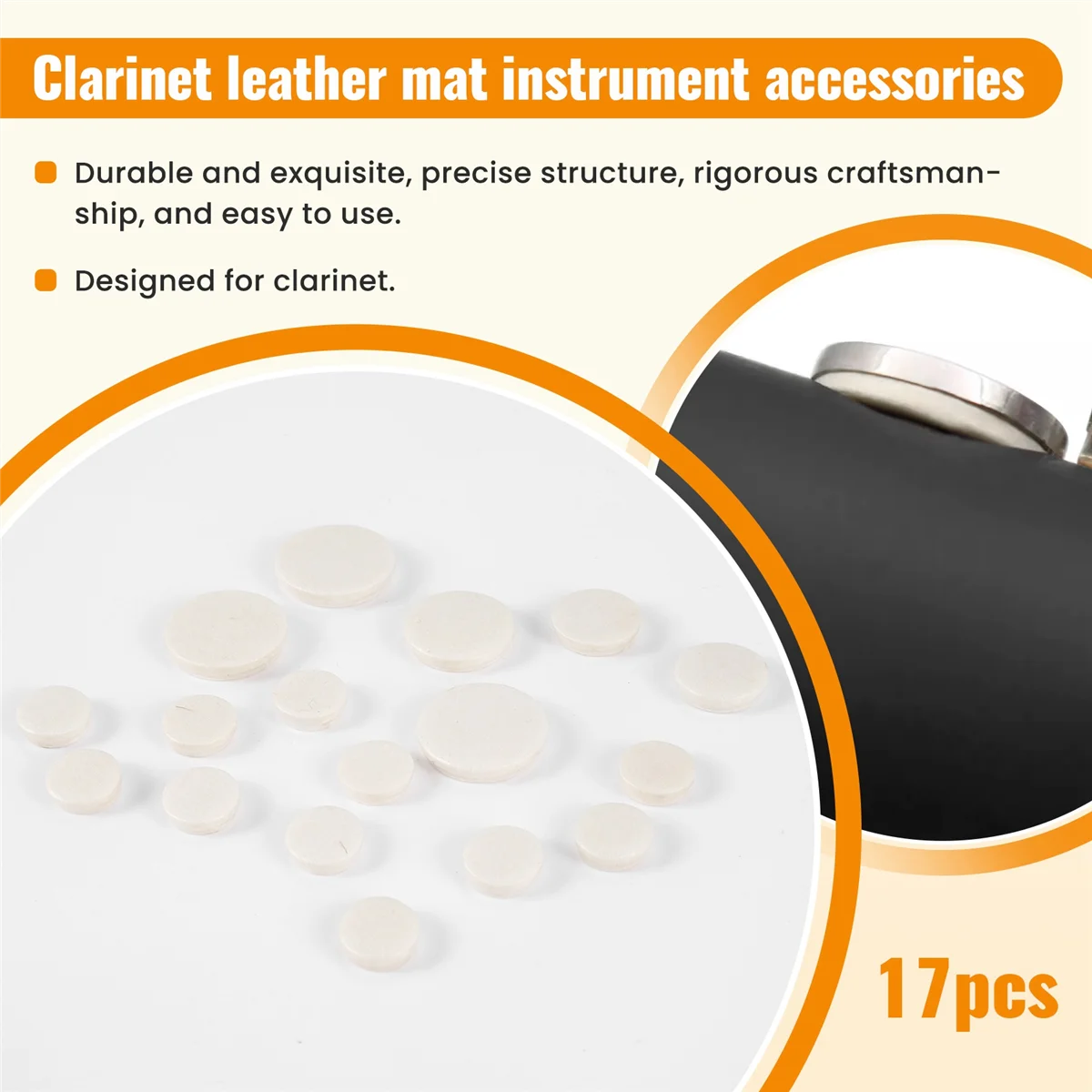 SMIEA 17 個クラリネット革パッド交換用絶妙な管楽器