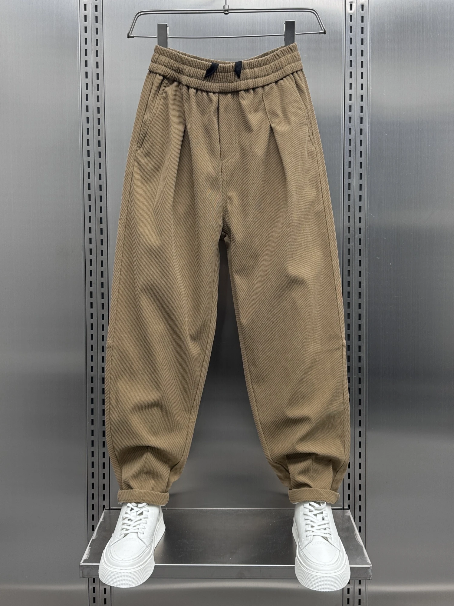 

Autumn Winter New Sle Men's Trendy Pure Color Corduroy Loose Casual Pants Smart Casual Versatile Sports Trousers