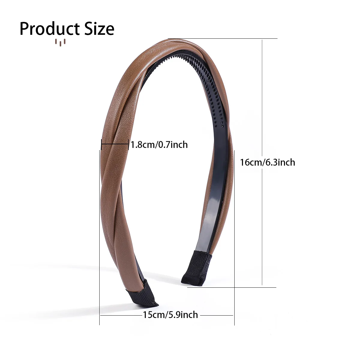 New Pu Leather Braided Headband Coffee Beige Black Twisted Hairband Women Girls Simple Hair Band Women Hair Accessories