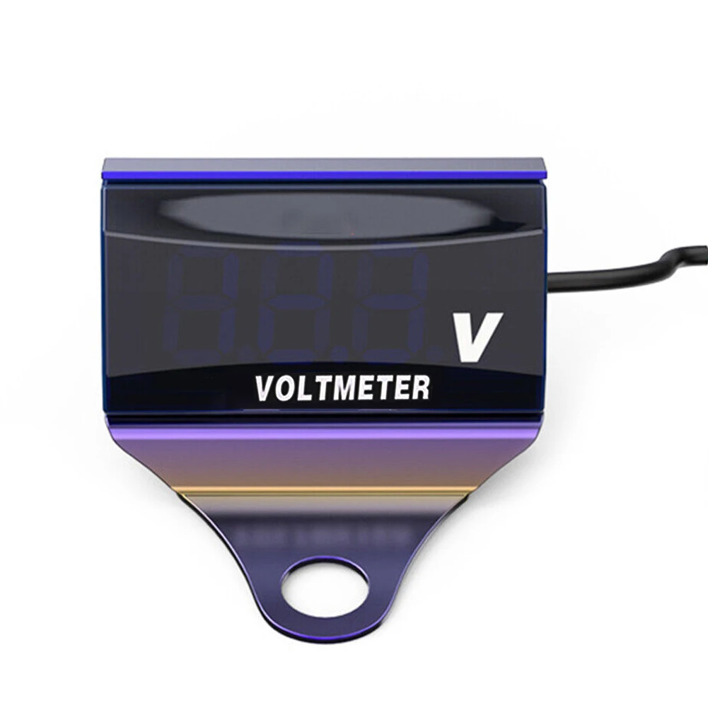 Red LED Universal Motorcycle Digital Voltmeter Display Waterproof Voltage Meter 10-150V