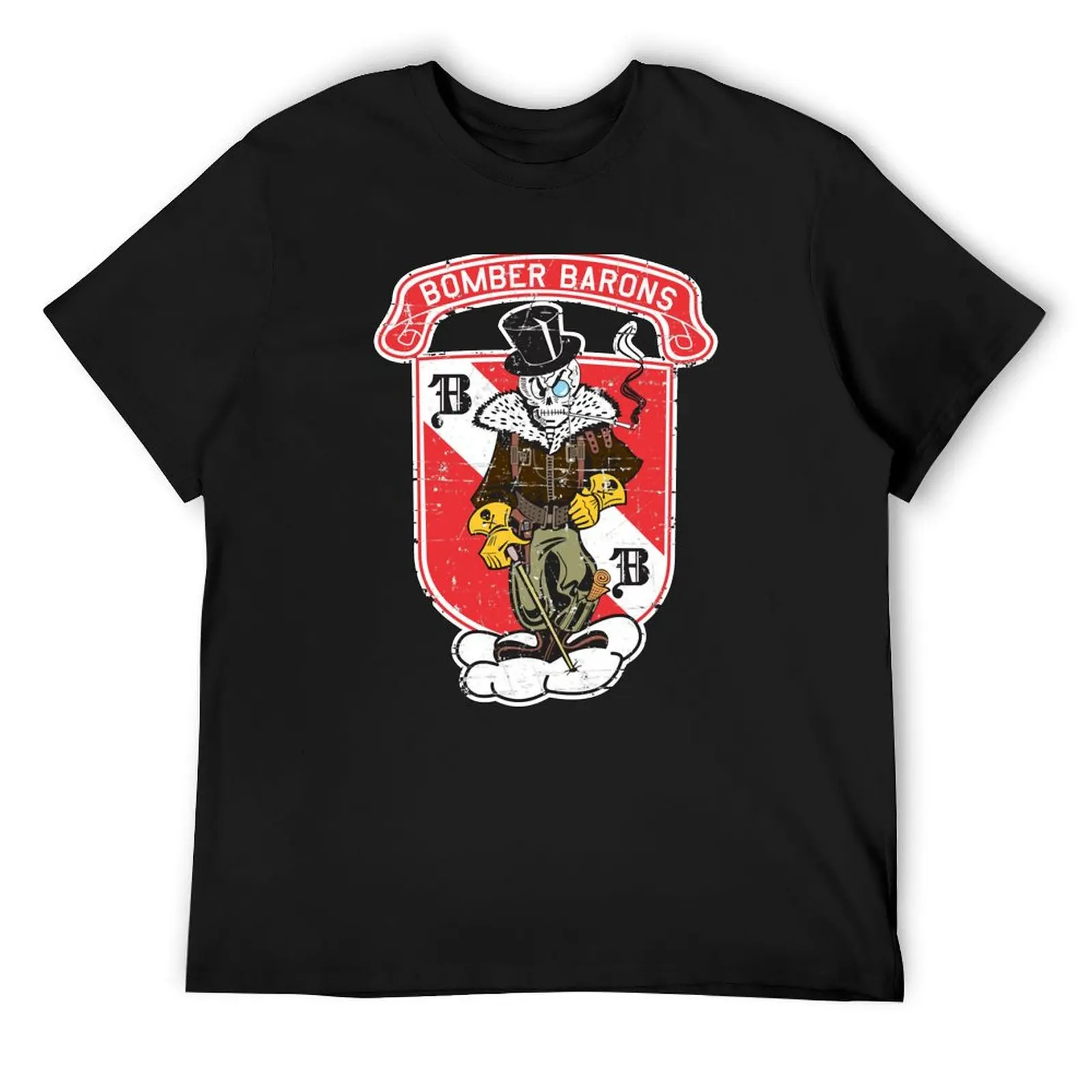 

23rd Expeditionary Bomb Squadron - Bomber Barons - Grunge Style T-Shirt rapper graphic tees plain tshirts for men