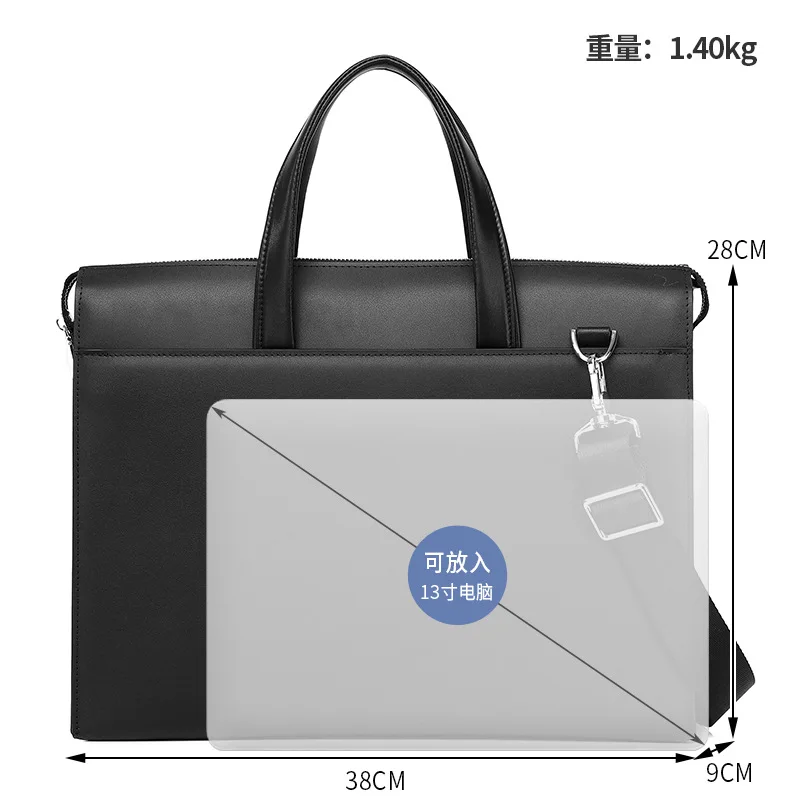 جديد الراقية حقيبة يد الأعمال طبقة علوية غير رسمية جلد البقر مكتب فاخر 15/6 بوصة الرجال حقيبة رجل حقائب رسول الرجال الجلود #4