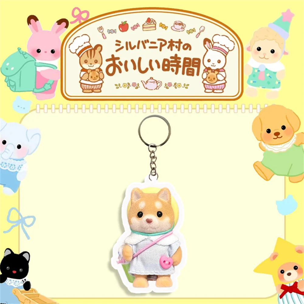 Sylvanians Families Acrylic Keychain Milo Cartoon Animation Key Chain Bag Backpack Pendant Accessories Keyring Fans Gift