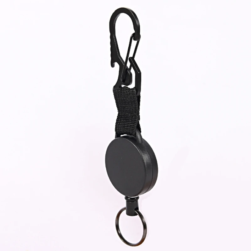 Retractable Badge Holder Heavy Duty Badge Reel Holder with Keychain Ring Clip for ID Card Carabiner for Key Card Work Ba