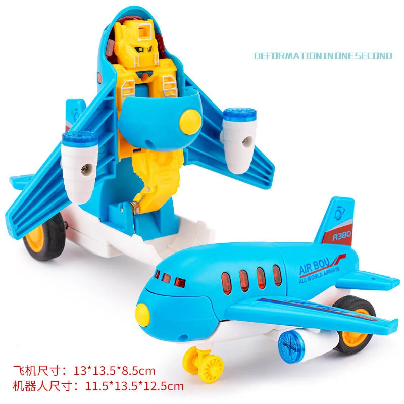 新しい衝突変形航空機おもちゃシミュレーション戦闘ロボットワンクリック変換子供慣性かわいい航空機モデル