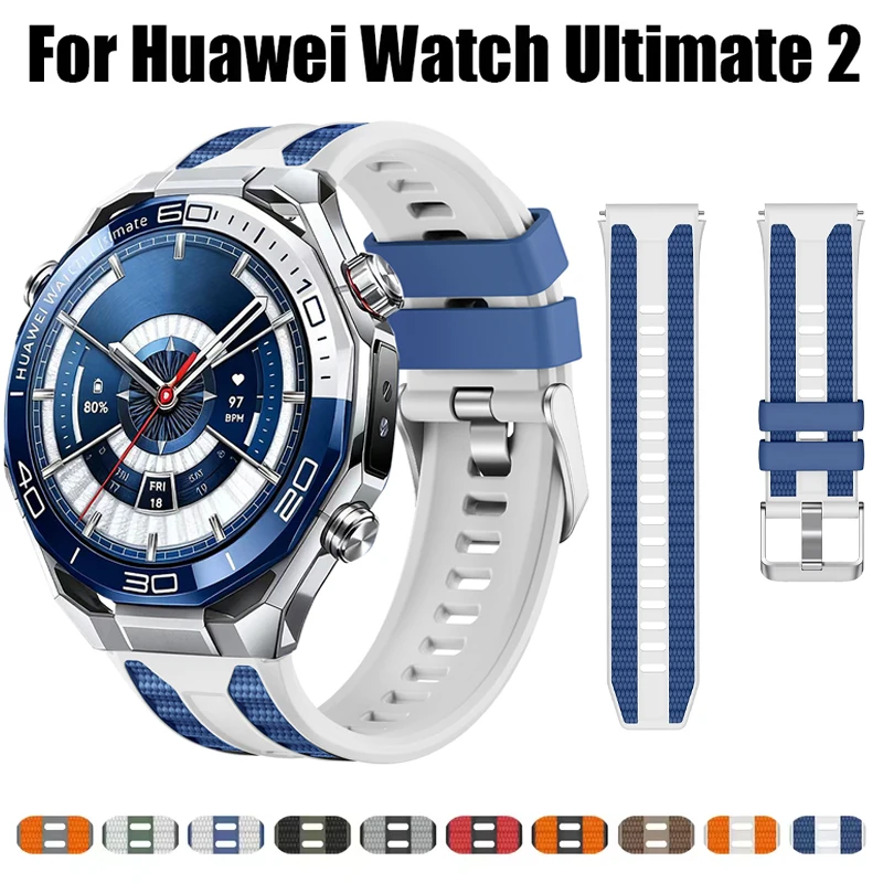 Universelles 22-mm-Silikonarmband für Huawei Watch Ultimate 2/GT 6 Pro, zweifarbiges Armband für Watch 5 4/GT 5 4 46 mm Armband