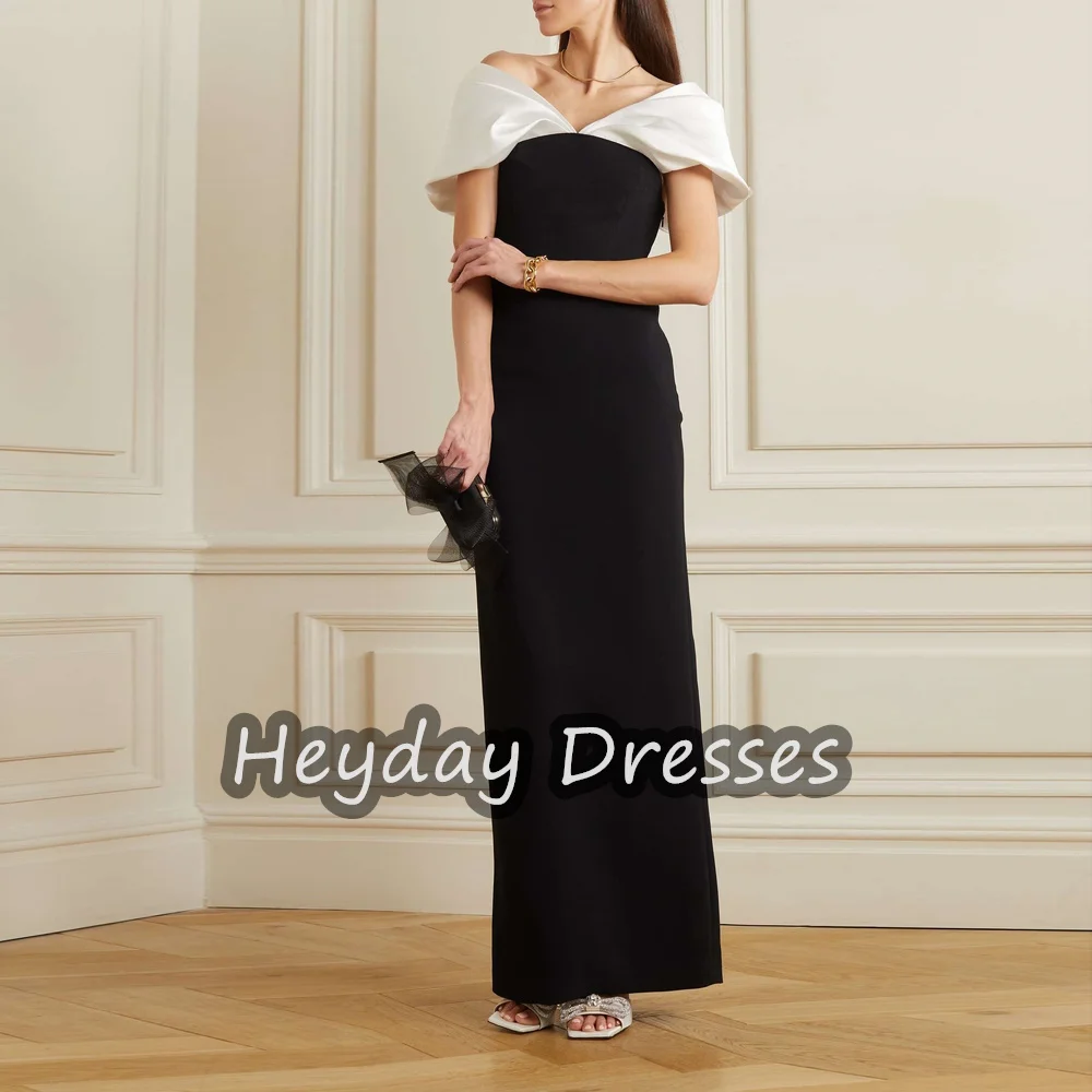 Heyday Crepe Mermaid Off-the-shoulder semplice abito da ballo pieghe lunghezza caviglia abiti da sera formali per le donne 2023