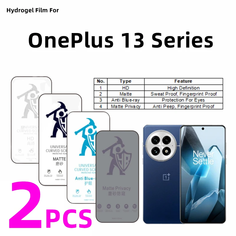 

2 шт., гидрогелевая пленка HD для ухода за глазами для OnePlus 13/13R/13T, матовая защитная пленка для экрана для OnePlus 13T, матовая защитная пленка с защитой от шпионажа