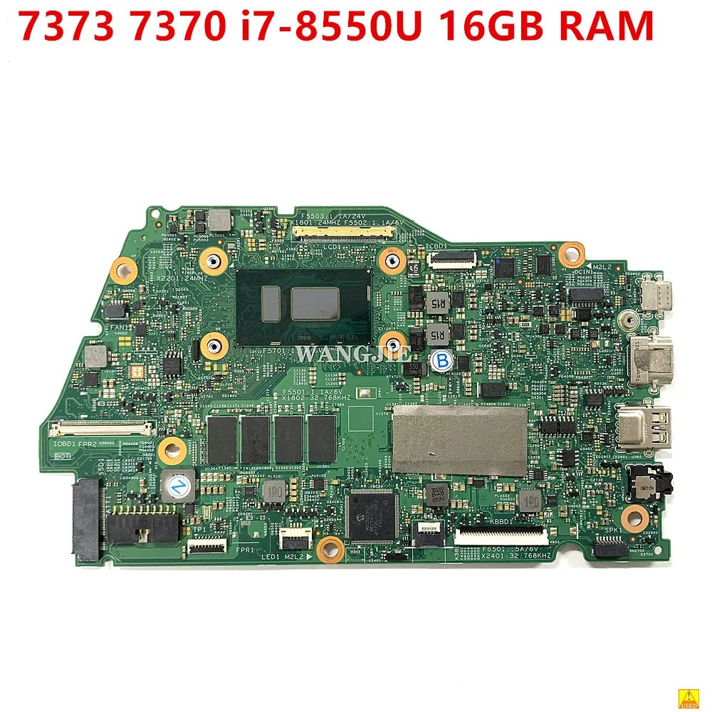 16839-1 untuk Dell Inspiron 13 7373 7370 Motherboard Laptop dengan CPU i7-8550U 1.8GHz 16GB RAM RR26G 0RR26G 02CVR0 0VTHG7