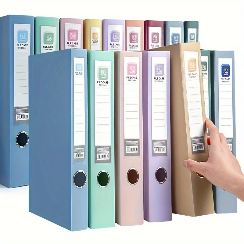 

pcs Pastel Colors - Stackable & Foldable A4 File Folders, Thickened PP Plastic Organizer，Space-Saving Document Storage Box