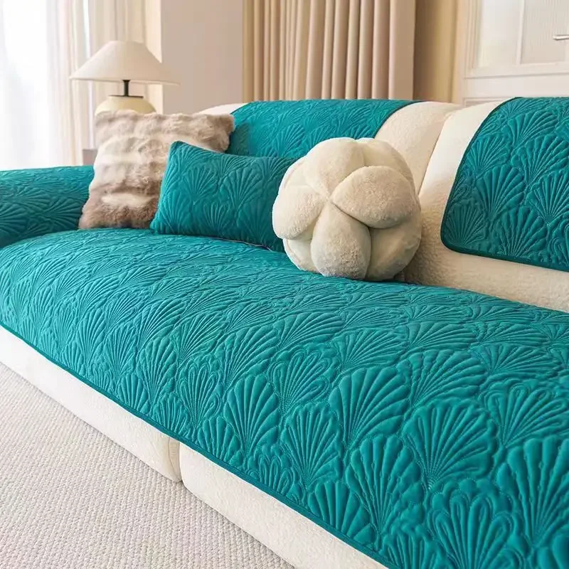 1PC Non-slip Sofa Cushion Cream Wind Dutch Velvet Modern Simple Autumn and Winter Style Seat Cushion Backrest Home Textile