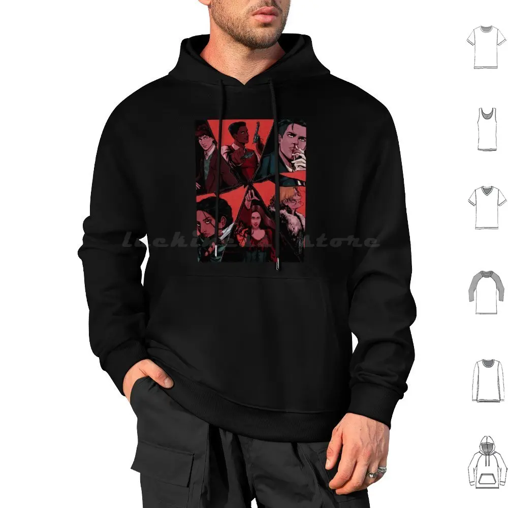 Six Of Crows Illustration ( Textured ) Hoodies Long Sleeve Calicoture Inej Ghafa Kaz Brekker Nina Zenik Matthias