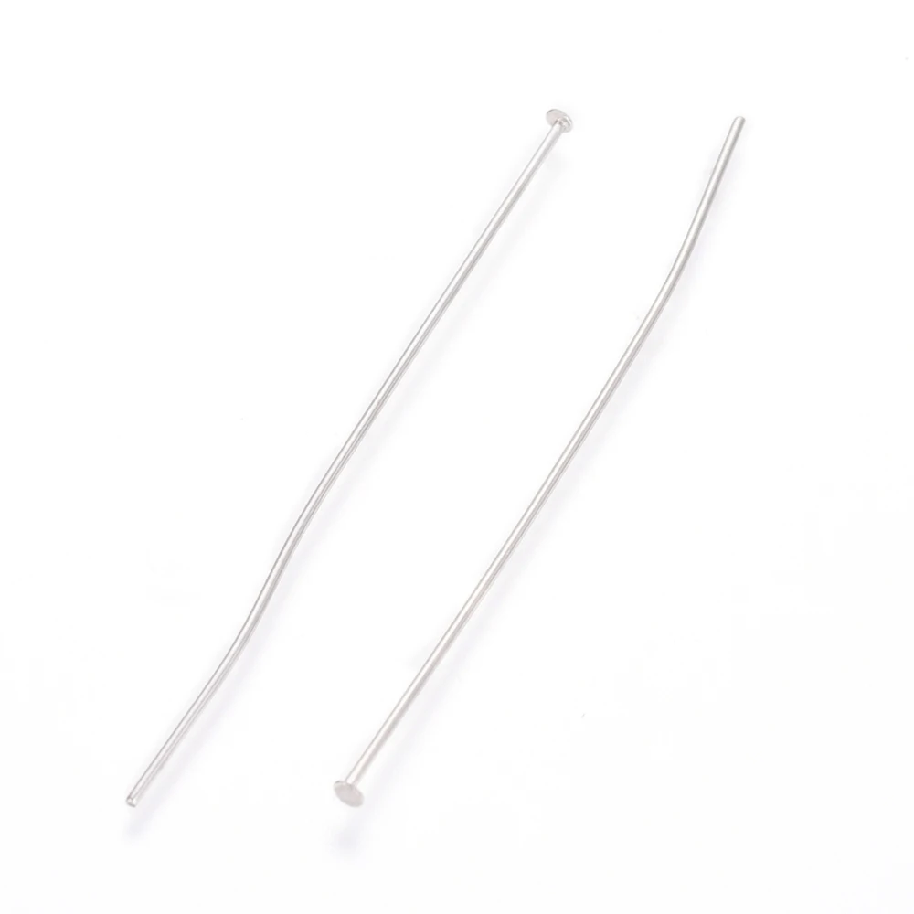 200 Pcs Flat Head Pins Resistant 304 Stainless Steel Flat Head Pins Metal End Headpins Long End Head Pin for DIY Craft Dangle