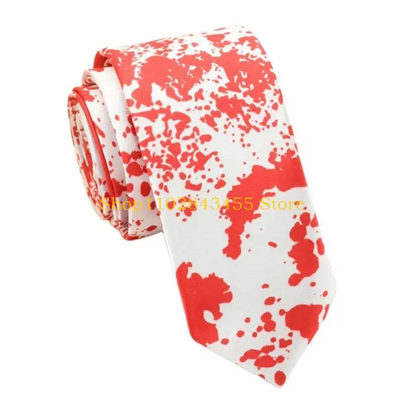 49MC Men's Halloween Theme Necktie for Festival Theme Occasion Soft Wrinkle Resistant Polyester Punk Neck Tie For Shirt Suit
