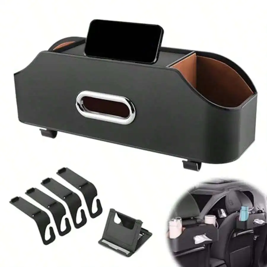 

Backseat Car Organizer Multifunctional 4 In 1 Seat Back Storage Box, Advanced Car Back Seat Organizer