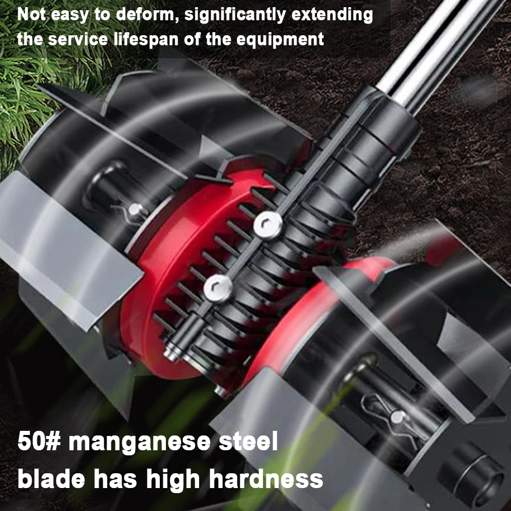 Multifunctional Lawn Mower Grass Trimmer Accessory with Interchangeable Blades Soil Loosening/Trenching/Weeding Wheel Optional