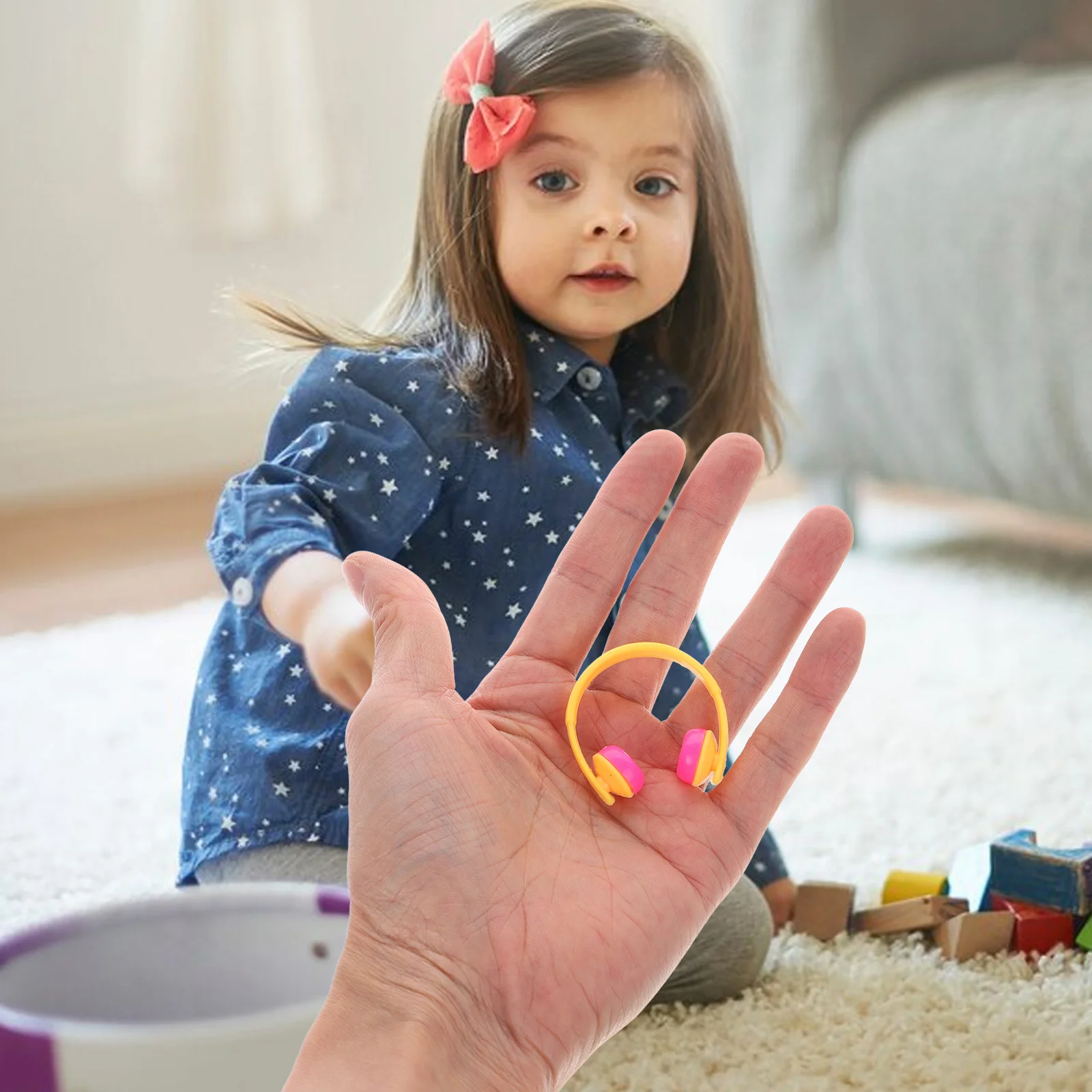 

20 шт., украшение для наушников с желтой уткой, мини-гарнитура, миниатюрный имитационный головной убор для дома, аксессуары, декор, нарядное платье, автомобиль