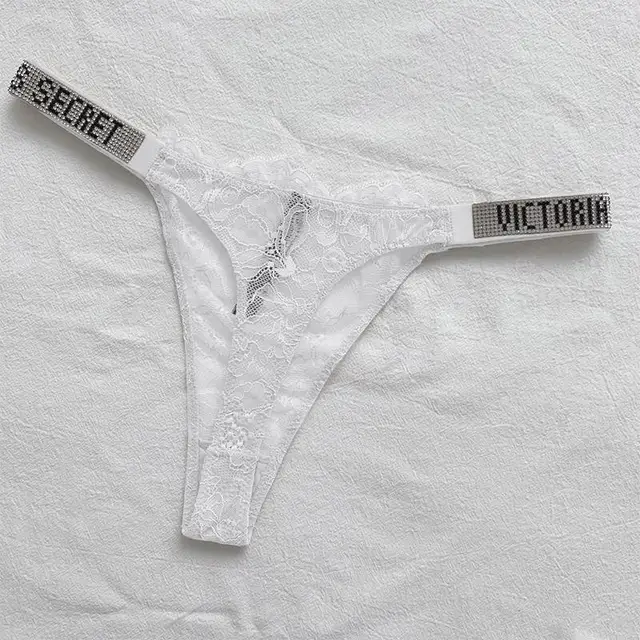 2025 New Sexy Pink Brand Lingerie Female Intimate Underwear Rise Women Panties Bra Rhinestone Letter Comfort Brief 2