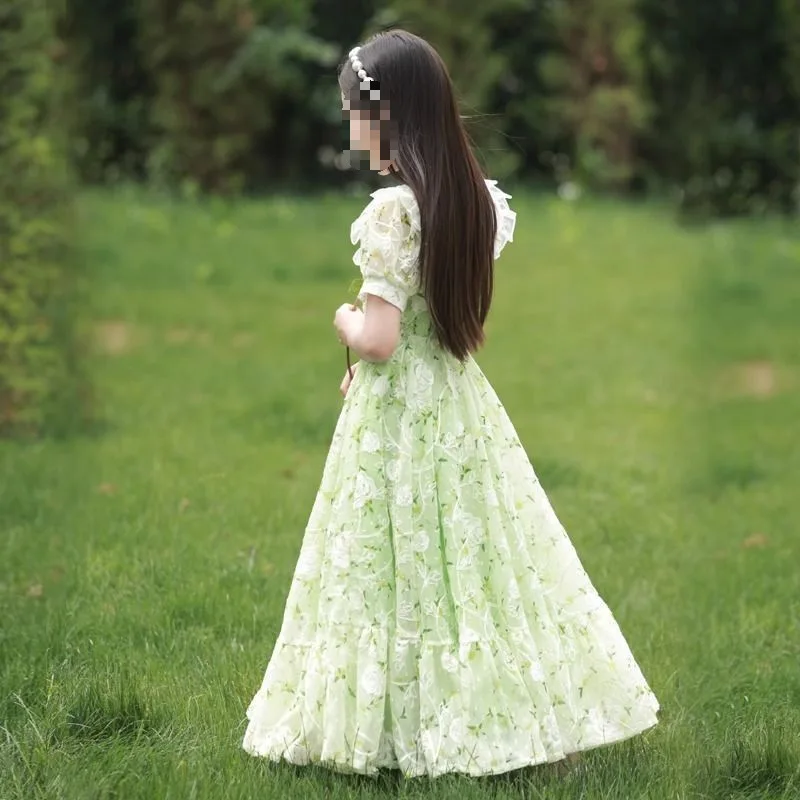 

Girls Floral Dress 2026 New Summer Kids Princess Gown Big Girls Chiffon Maxi Skirt, Clothing Collection