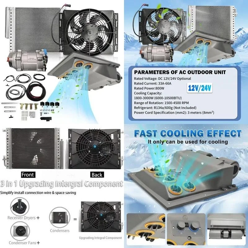 2026 hot sale for Aspligo 10500BTU Fast Cooling Parking Air Conditioning 12V Small Ceiling Mount Electric Air Conditioner For