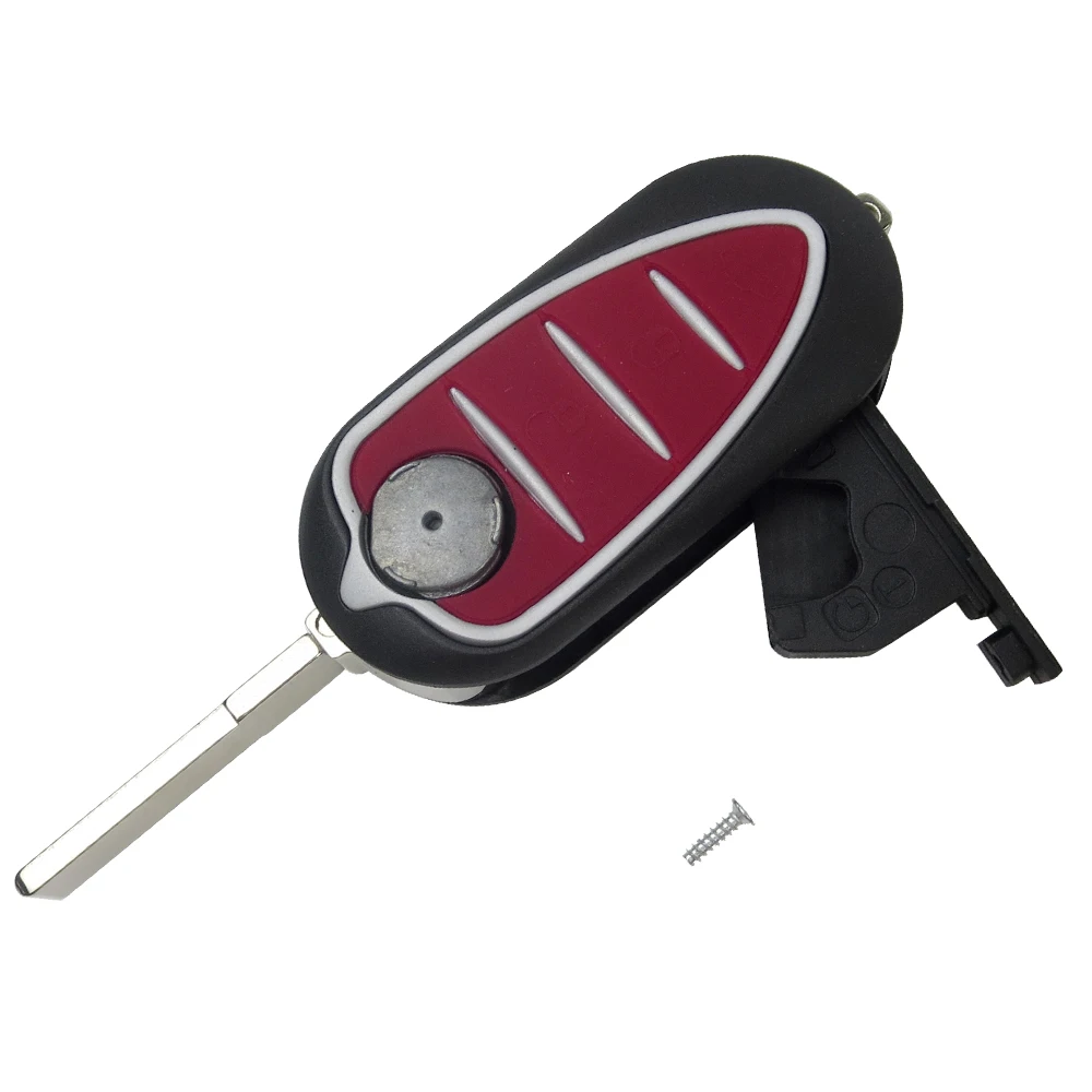 OkeyTech-carcasa plegable para llave remota de coche, carcasa para Alfa Romeo Mito Giulietta 159 GTA, 3 botones de repuesto, hoja sin cortar