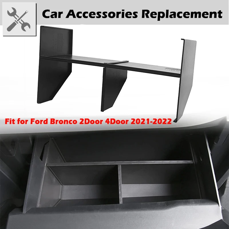 

Rhyming Car Passenger Side Box Insert Secondary Storage Dividers Kit Fit For Ford Bronco 2021 2022 2/4 Doors Car Accessories 4pc