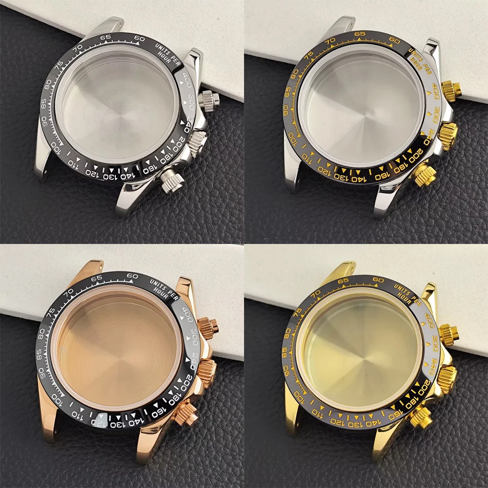 Cassa Per Orologio In Acciaio Inossidabile Da 39,3Mm Compatibile Con Movimento VK63, Parte Di Ricambio Per Riparazione Orologi, Cinturino Da 20Mm Per Orologi Da Uomo-image