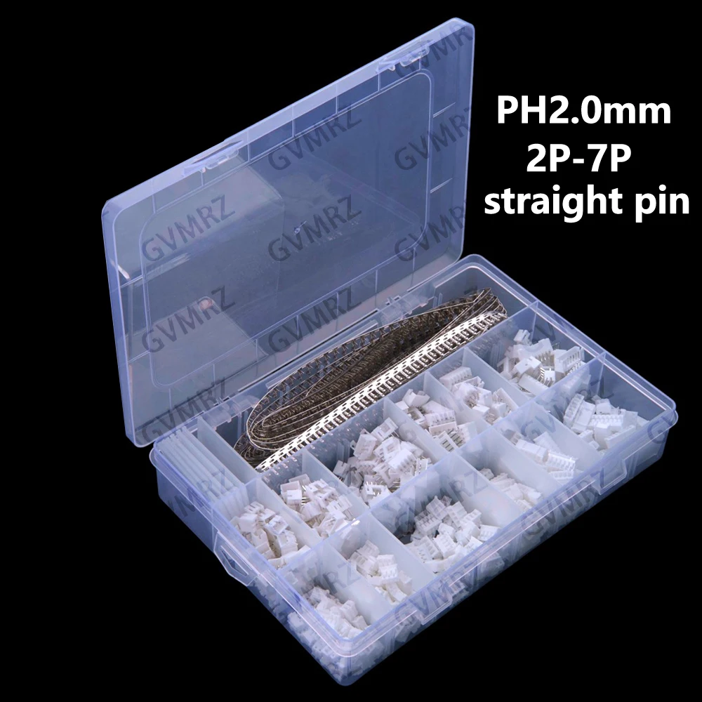 

1480PCS 2P-7P JST PH2.0mm pitch 2P 3P 4P 5P 6P 7P housing straight pin base connector terminal block kit 2.0MM 5P 6P