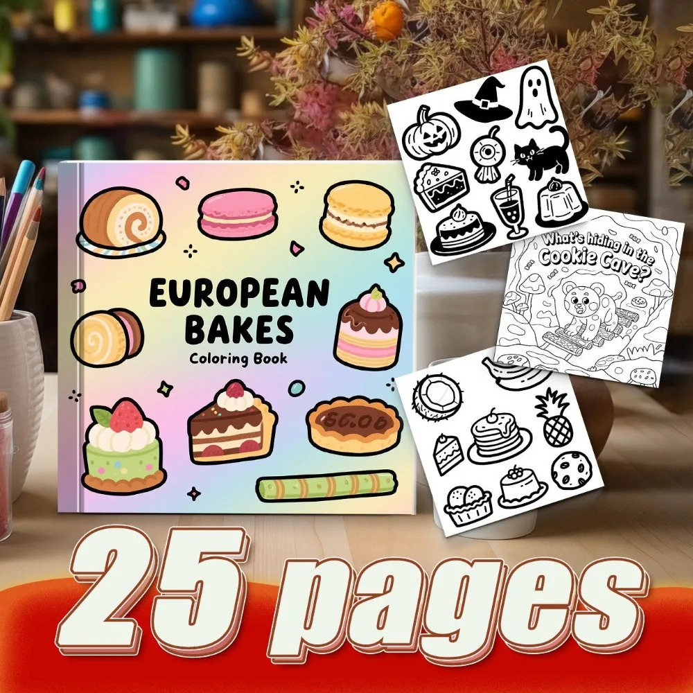 Adult Relaxing Food Coloring Book Dreamy Food Scene Designs For Stress Relief DIY Decoration With Smooth Durable Paper