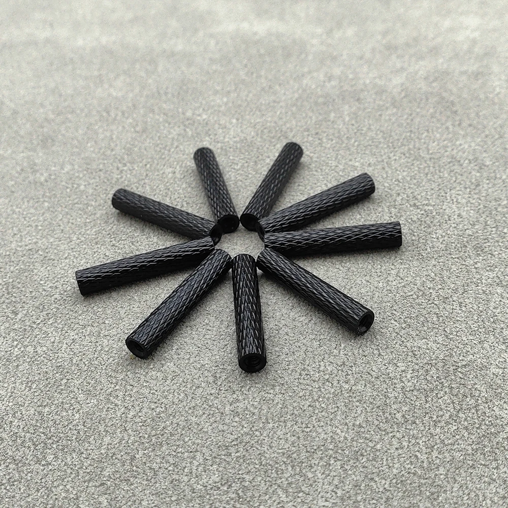 20pcs M2 Standoff Spacer Pillar Knurled Aluminum D3.5mm/D4mm Black for FPV RC Drone for FPV Frame Parts