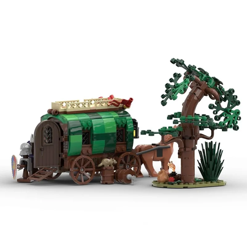 360 pièces MOC artefact médiéval marchand Mobile rideau Wagon bricolage modèle blocs de construction jouets d'anniversaire cadeau