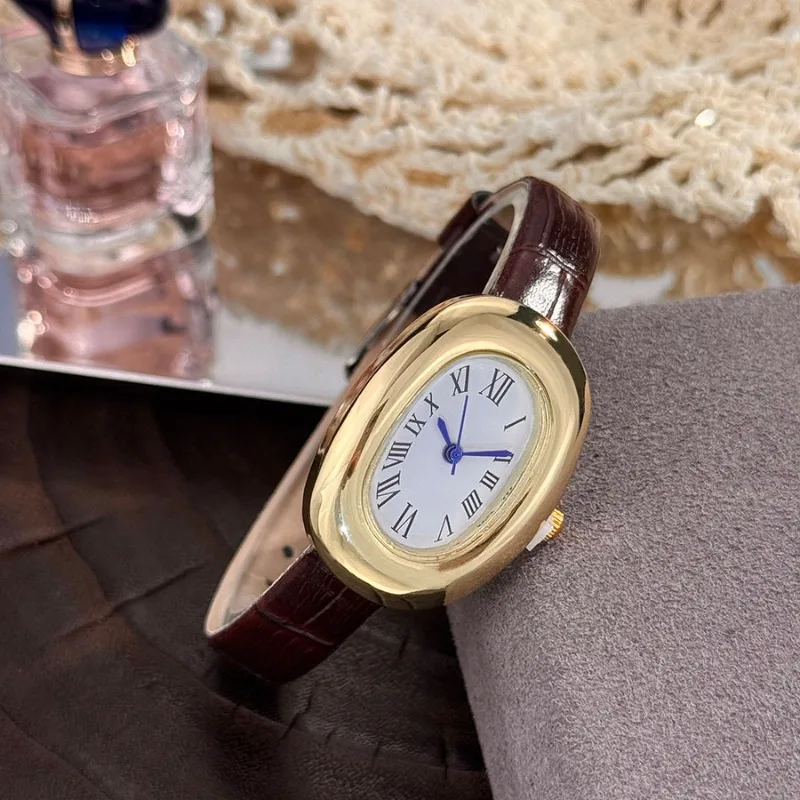 Reloj de Pulsera Ovalado, Reloj de Cuarzo Casual, Elegante y Compacto