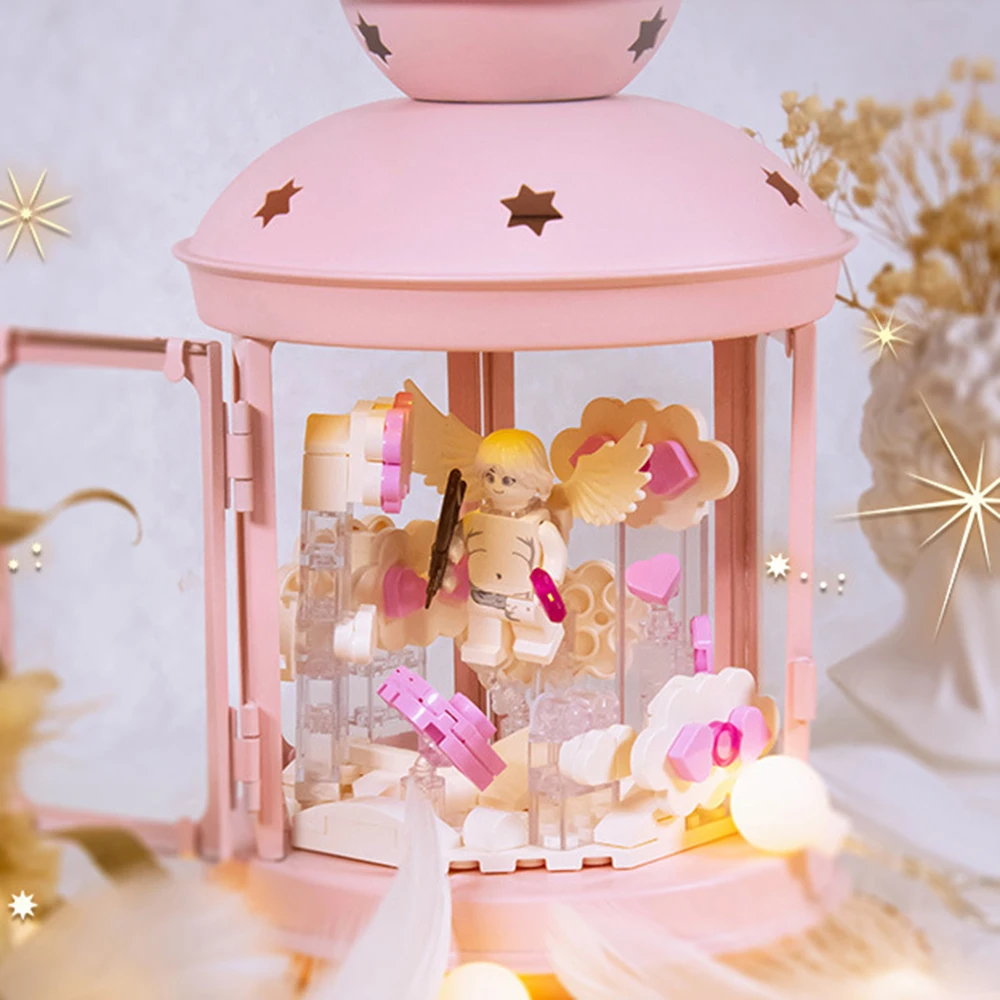 Cupid Angel Figure Building Blocks Assembly Model Lamp Shade Style Small Bricks Creative Puzzle Toy Desktop Display Decor Gift
