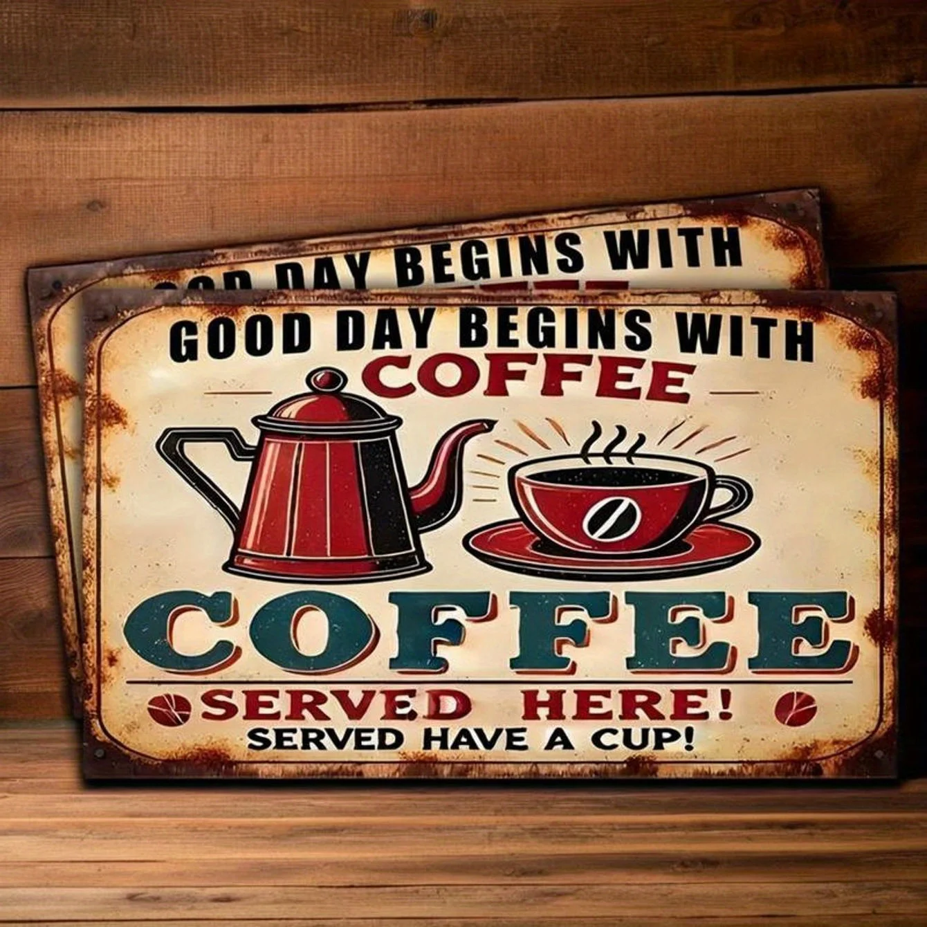 Vintage Wooden Coffee Sign - Perfect for Home, Restaurant & Cafe Wall Decor