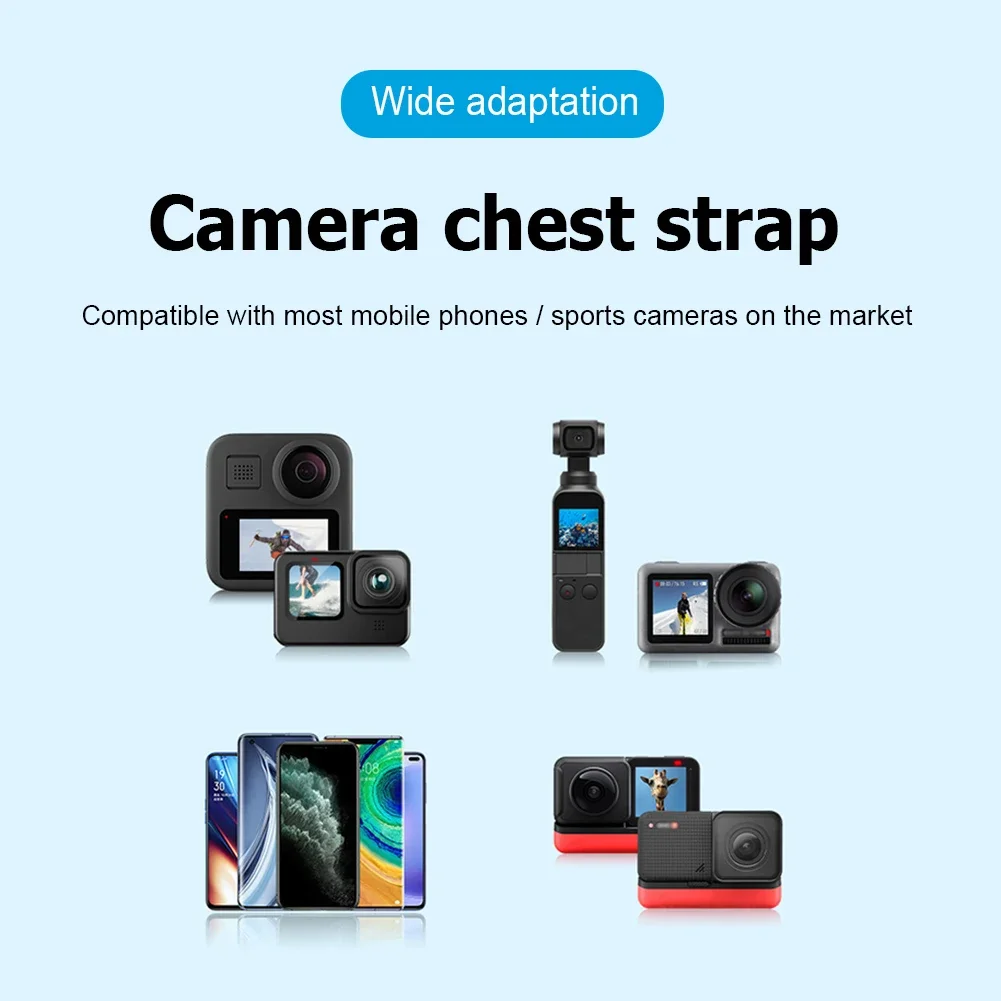 Chest Strap Mount Belt for GoPro Hero 10 9 8 7 6 5 Insta360 SJCAM EKEN DJI OSMO Action 2 Camera Chest Harness Strap Accessories