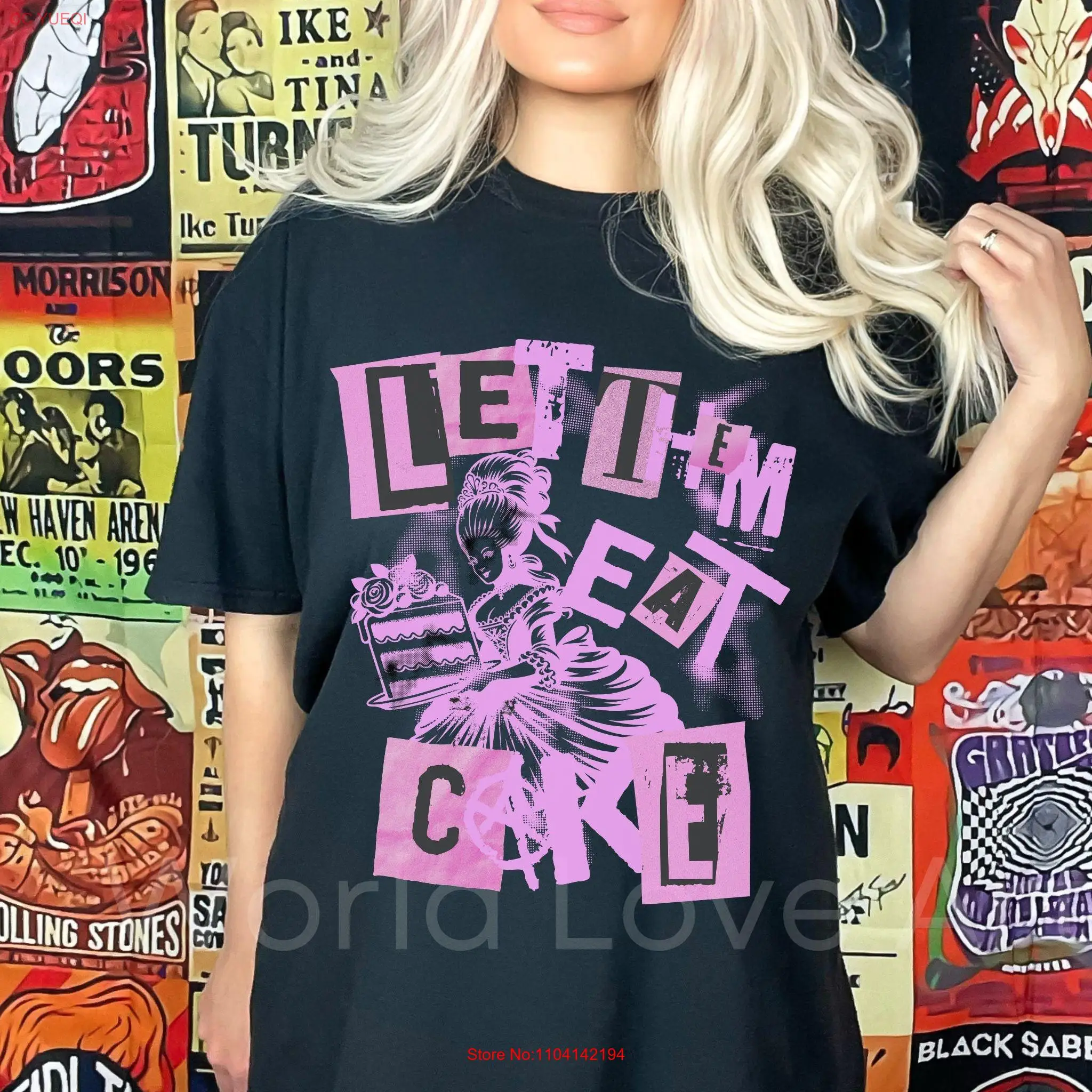 Let Them Eat Cake T Shirt Marie Antoinette Birthday Party Edgy Ransom Note Letters Queen of France Comfort Colors