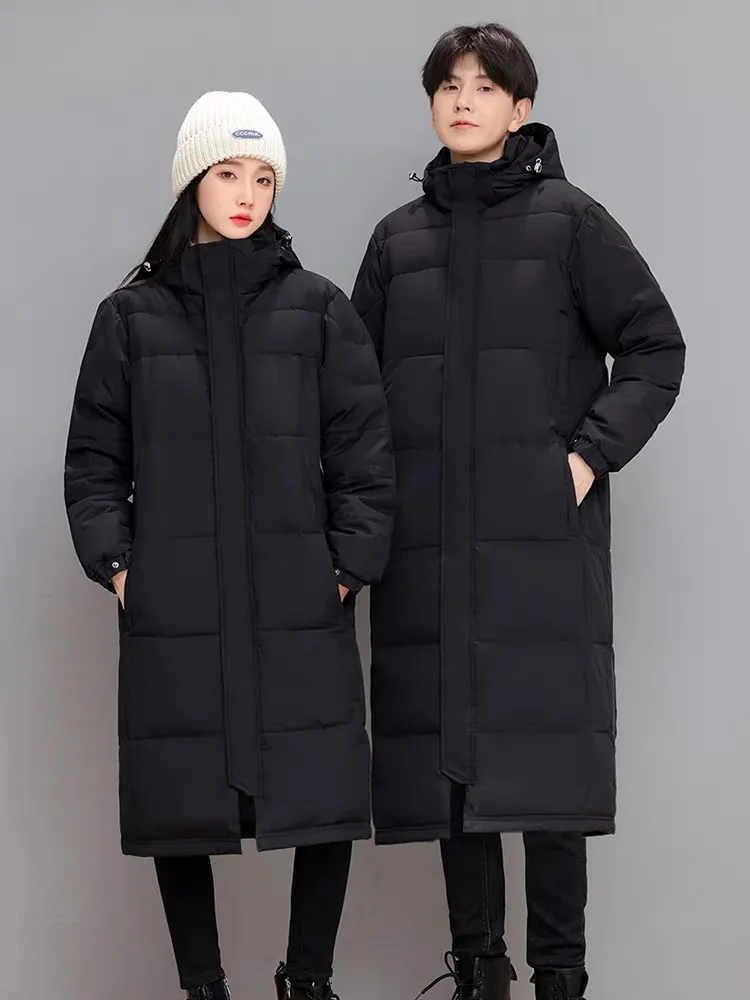 

Зимняя утепленная куртка средней длины выше колена, свободного кроя, для пар, хлопковая верхняя одежда с капюшоном, молодежная, для активного отдыха и спорта